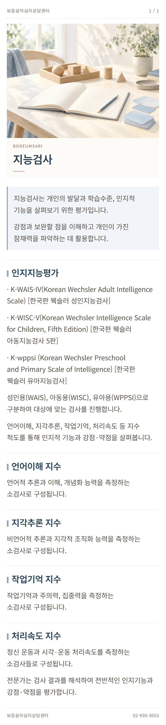 지능검사 안내 1